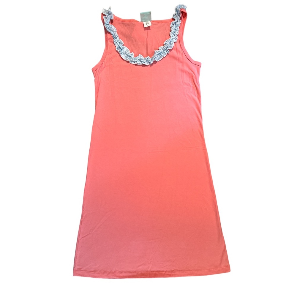 Haley and the Hound Anna Dress -Ruffled Seersucker- Tank dress -Pink- XS - NWT